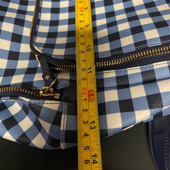 KATE SPADE CUTE ,  Gingham Blue and Cream Backpack Bag - Picture 9 of 9